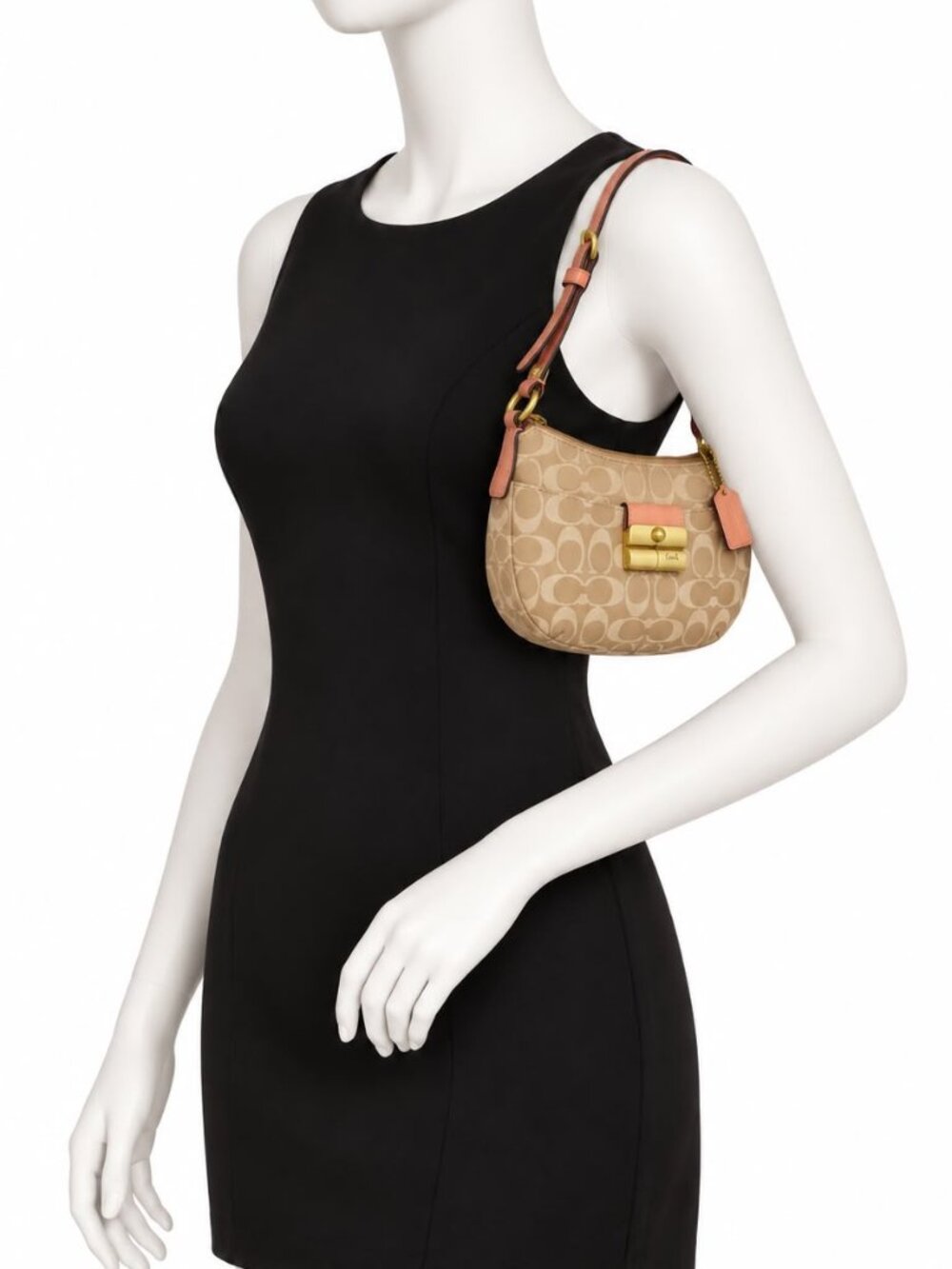Coach Signature Canvas Hobo Shoulder Bag